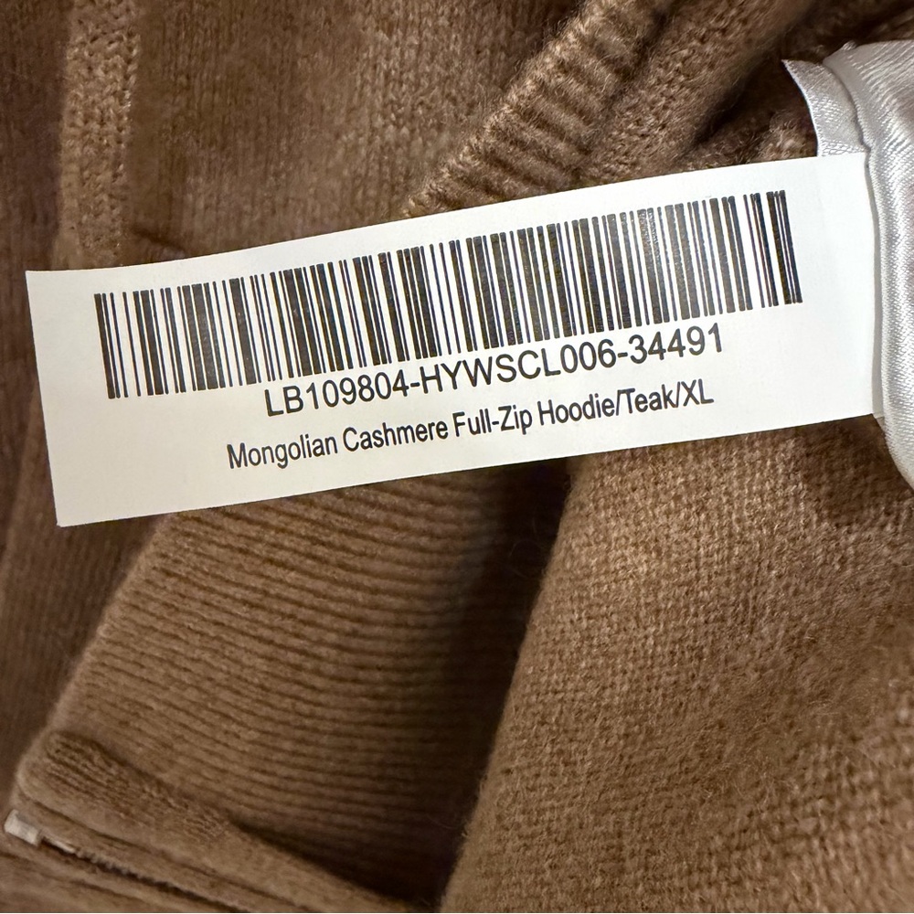 Quince Mongolian Cashmere Full-Zip Hoodie In Teak XL - Picture 7 of 7
